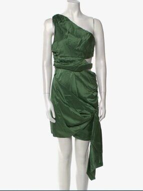 Cinq à Sept Green Silk Mini Dress